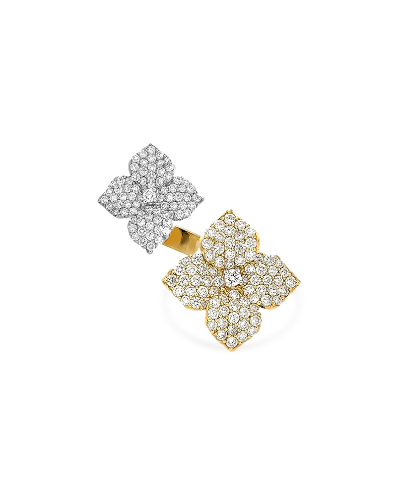 Piranesi 18k Yellow & White Gold Fiore Diamond Double Fiore Open Ring In Gold