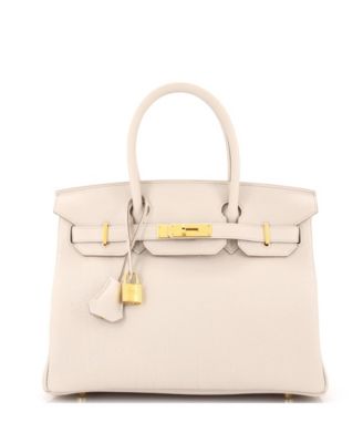 Pre-Owned Hermes Birkin 30 Handbag Light Togo with Gold Hardware