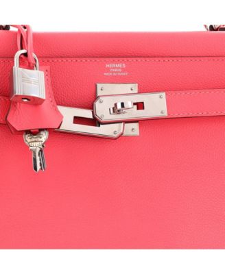 Kelly 28 Handbag Pink Evercolor with Palladium Hardware
