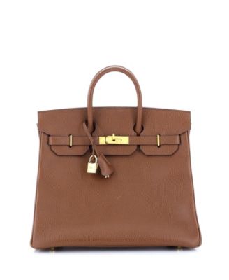 Pre-Owned Hermes Hac 32 Handbag Brown Ardennes with Gold Hardware