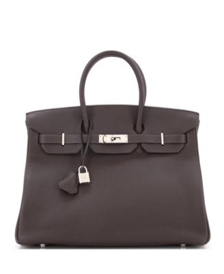 Pre-Owned HERMÈS - Birkin 35 Handbag Brown Togo with Palladium Hardware