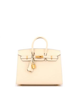 Pre-Owned Hermes Birkin 25 Handbag Light Epsom with Gold Hardware