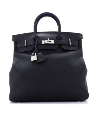 Pre-Owned Hermes Hac 40 Handbag Black Togo with Palladium Hardware