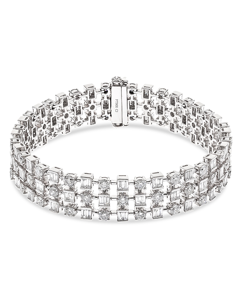 Bloomingdale's Fine Collection Bloomingdale's Diamond Multi Row Bracelet In 18k White Gold In White