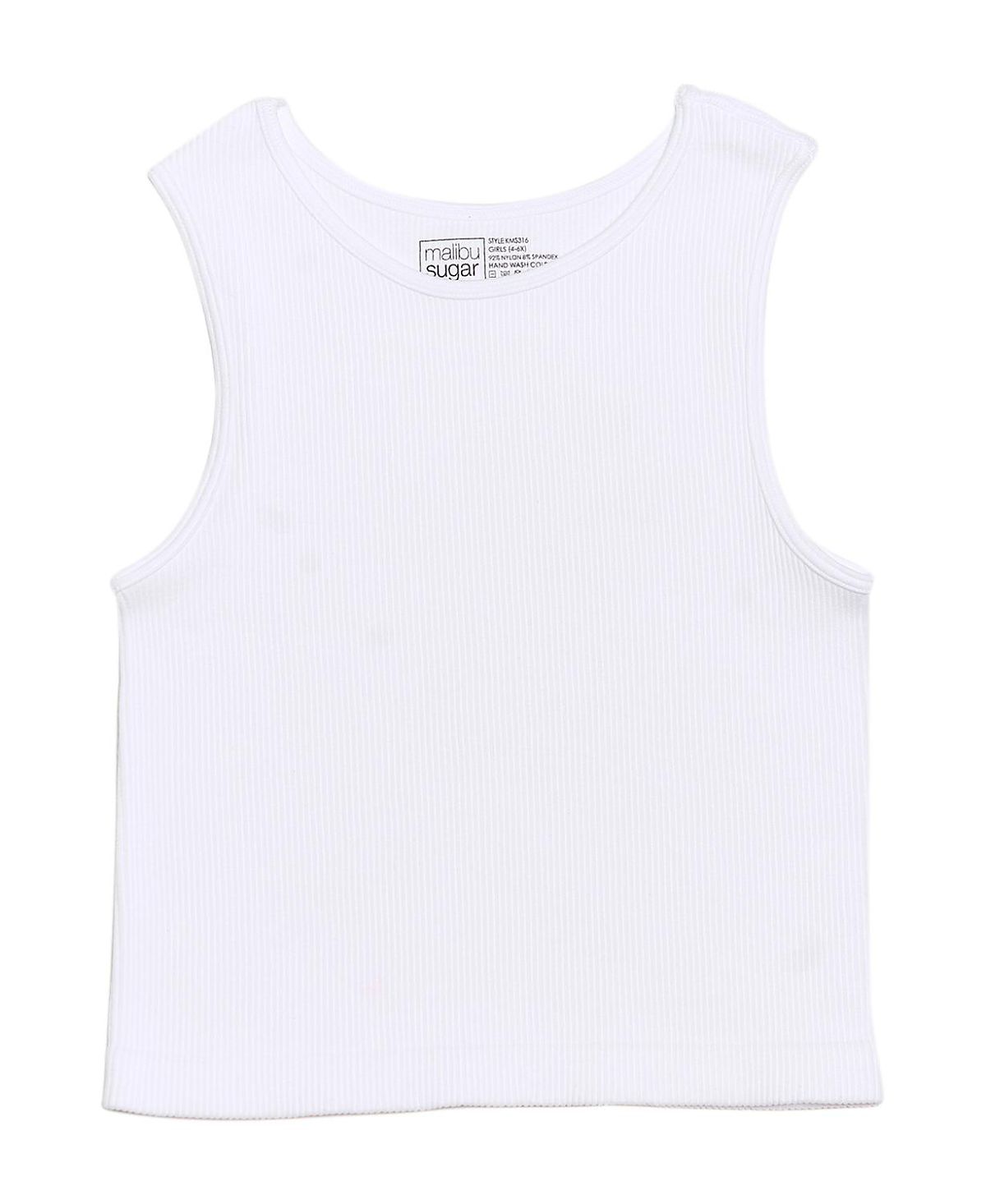 Malibu Sugar Girls' Ribbed Crop Sports Tank Top (4-6x) - Little Kid