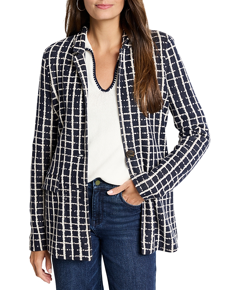 Nic + Zoe Nic+zoe Plaid Longline Knit Blazer In Multi