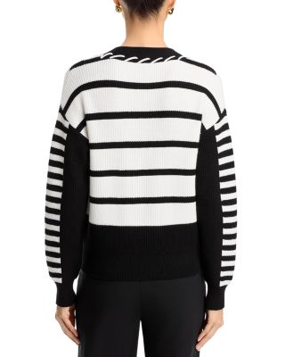 Striped Whipstitched Cardigan