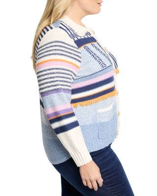 Pattern Play Button Front Cardigan