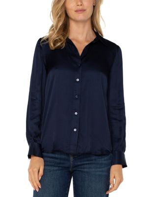 Liverpool Los Angeles - Collared Long Sleeve Blouse