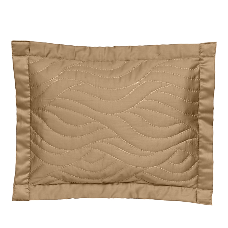Dea Luxury Linens Pelago Quilted Boudoir Sham In Mocha