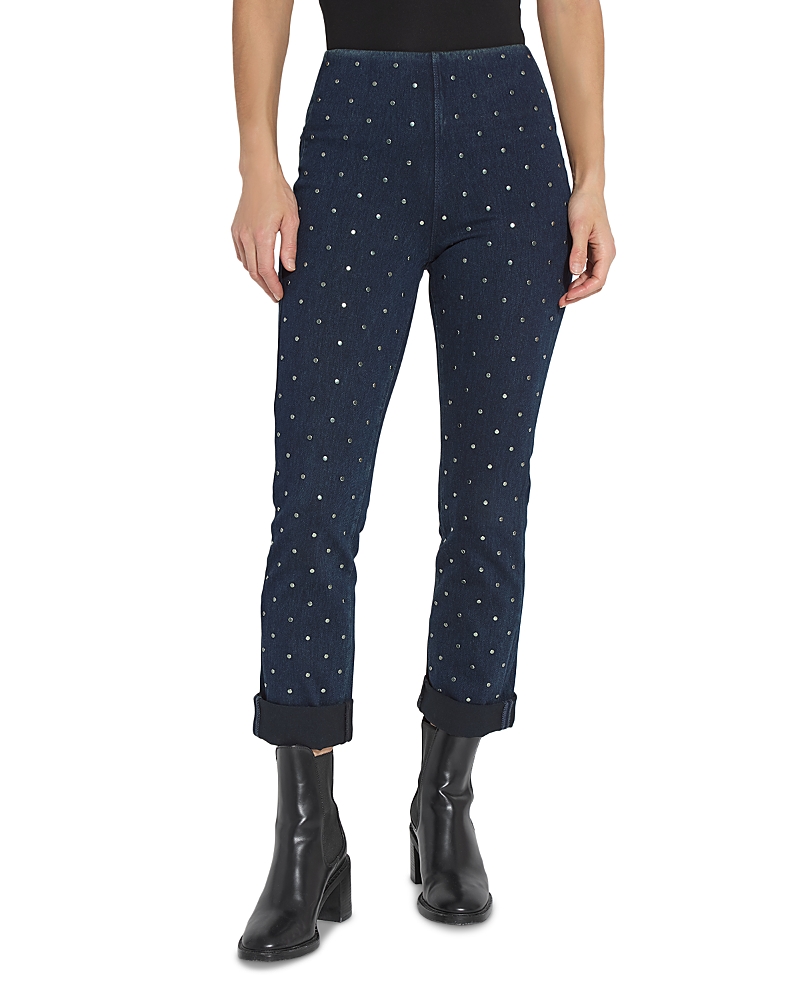 Lyssé Plus Studded High Rise Boyfriend Jeans In Indigo In Indigo