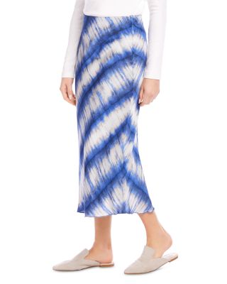 Printed Satin Midi Skirt