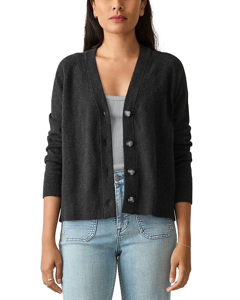 Faherty Jackson V-neck Cotton Blend Cardigan In Ash Heather