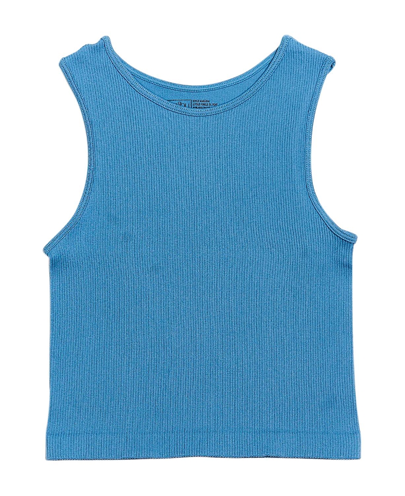 Malibu Sugar Girls' Ribbed Crop Sports Tank Top (4-6x) - Little Kid