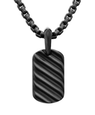 David Yurman - Men's Sculpted Cable Tag in Black Titanium, 21mm