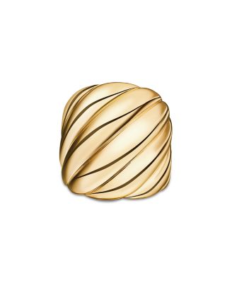18K Yellow Gold Sculpted Cable Ring
