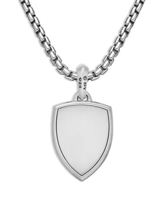 Shield Amulet Pendant with Black Onyx and Pav&eacute; Black Diamonds