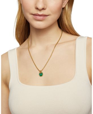 18K Yellow Gold DY Elements&reg; Malachite Disc Pendant