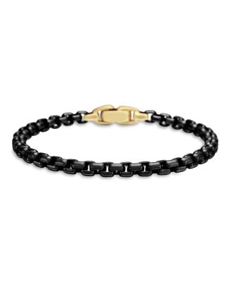 David Yurman - Men's Box Chain Bracelet in Stainless Steel with 14K Yellow Gold, 5mm