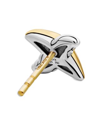 Sterling Silver & 18K Yellow Gold Petite X Stud Earrings