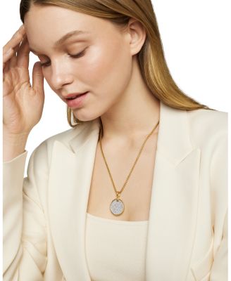 18K Yellow Gold DY Elements&reg; Disc Pendant with Diamonds