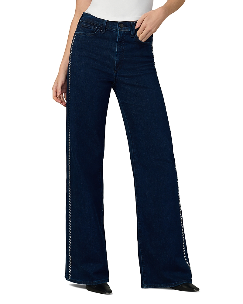 Shop Joe's Jeans The Mia Embellished High Rise Wide Leg Jeans In Bright Lights