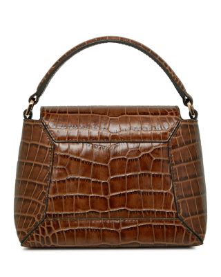 Mosaic Nano Soft Embossed Croc Top Handle Bag