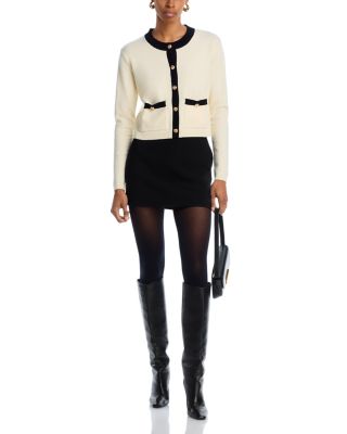 Contrast Border Button Front Cardigan