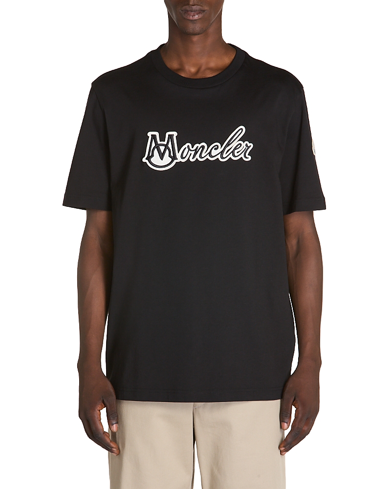 Moncler Logo Cotton T-shirt In Black