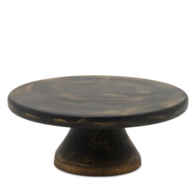 Hugo Black and Gold Swirled Small Cake Stand