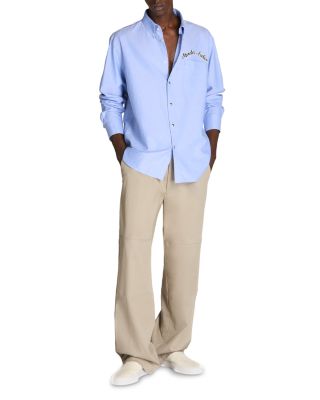 Cotton Embroidered Logo Button Down Shirt 