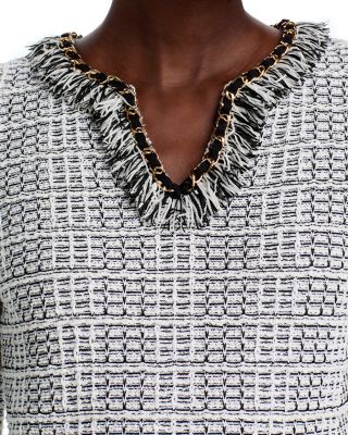 Fringe Trim Shift Dress