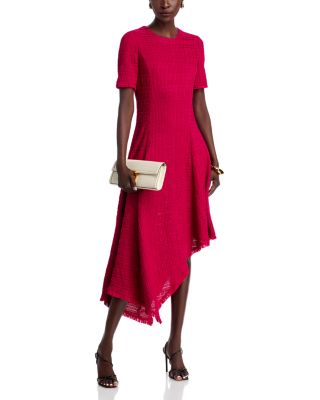 Textured Fit & Flare Midi Dress