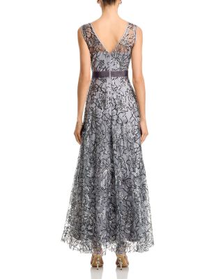 Sleeveless Boat Neck Ball Gown