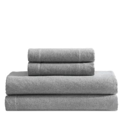 CALVIN KLEIN MELANGE FLANNEL 4 PIECE SHEET SET, QUEEN