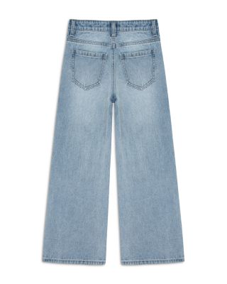 Girls' Wide Leg Bow Appliqu&eacute; Jeans - Big Kid