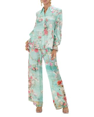 Silk Floral Print Pants in The Jewellery Museum