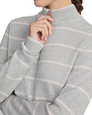 Striped Zip Front Sweater