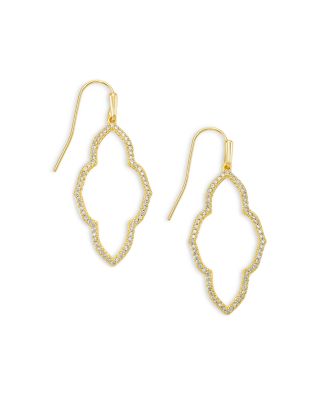 Kendra Scott Abbie Pave Open Frame Drop Earrings in 14K Gold Plated