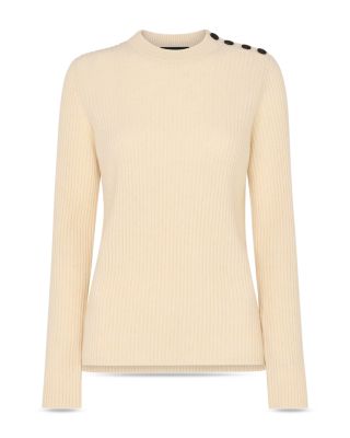Button Trim Wool Sweater