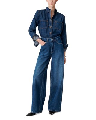 Bilbao High Rise Wide Leg Jeans in Royal