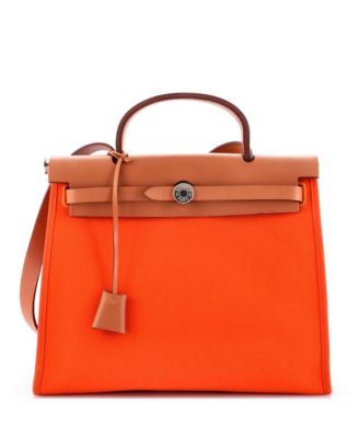 Pre-Owned HERMÈS - 31 Herbag Zip Leather and Toile
