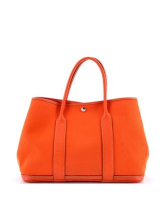 Pre-Owned Hermes 36 Garden Party Tote Toile and Leather