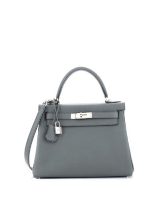 Pre-Owned HERMÈS - Kelly 28 Handbag Green Togo with Palladium Hardware