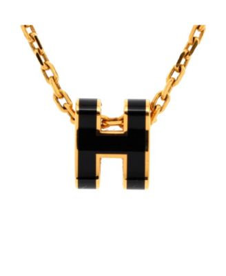 Pre-Owned Hermes Pop H Pendant Chain Necklace Metal and Enamel