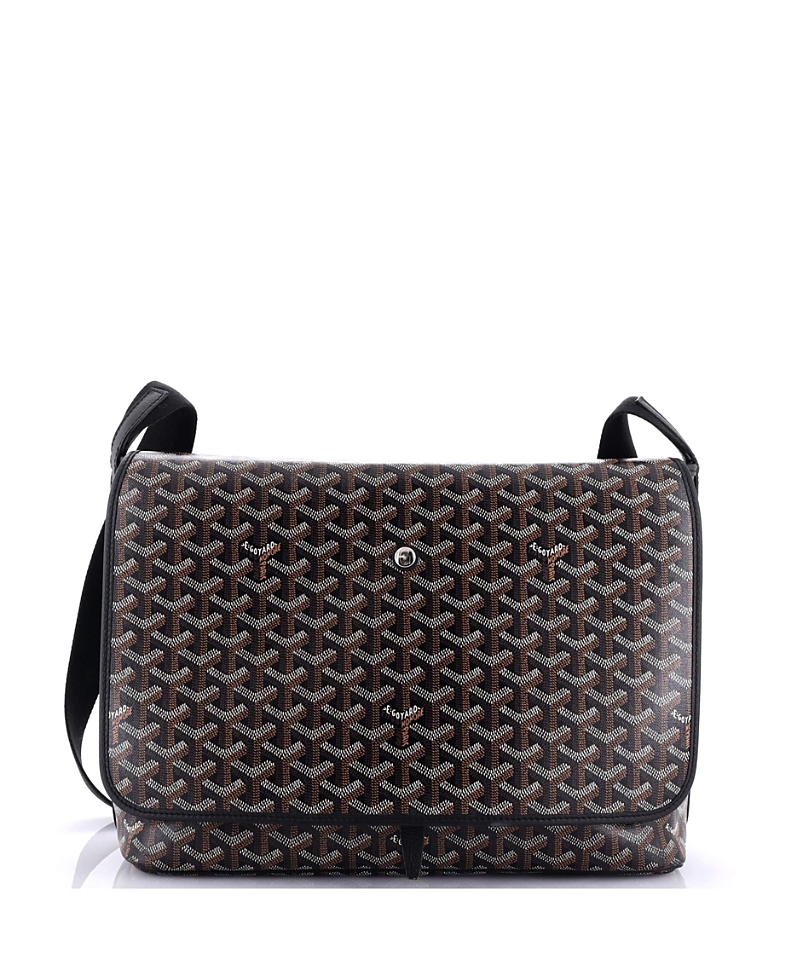 Pre-owned Pre-owned Goyard Goyard Capetien Messenger Bag Coated Canvas In Black