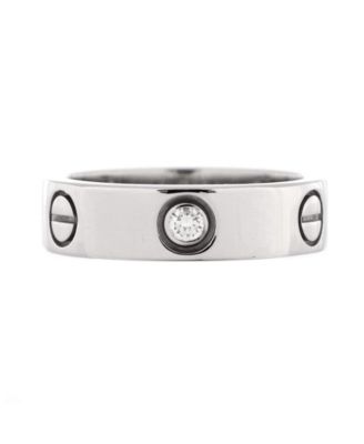 Pre-Owned Cartier Love 3 Diamonds Band Ring 18K White Gold with Diamond