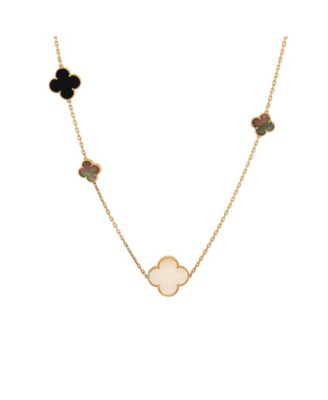 Pre-Owned Van Cleef & Arpels - Magic Alhambra 16 Motifs Long Necklace 18K Gold with Mother of Pearl and Onyx