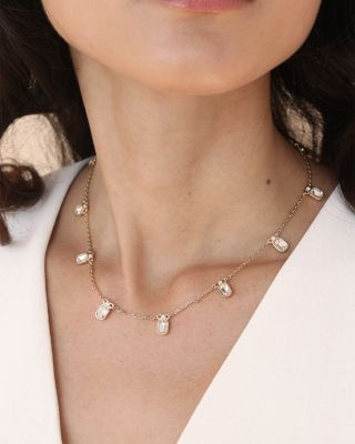 Stone Deco Charm Necklace, 16"-19" 