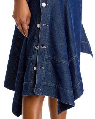 Sleeveless French Terry and Denim Dress